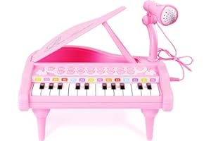 Conomus Piano Keyboard Toy for Girls-1 2 3 Year Old Girls First Birthday Gift -24 Keys Toddler Piano Multifunctional Musical Electronic Toy