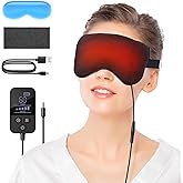 Heated Eye Mask - Rechargeable Electric Eye Mask for Dry Eyes, 2500 mAh Large Battery & Washable Cover, Eye Pad for Sleeping