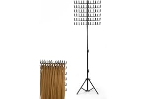 Braiding Hair Rack, Height Adjustable Hair Separator Stand With 144 Pegs, Hairs Extension Holder, Braiding Hairs Standing Rac