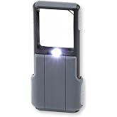 Carson MiniBrite LED Lighted Slide-Out Aspheric Magnifier with Protective Sleeve (PO-55), 5X, Gray