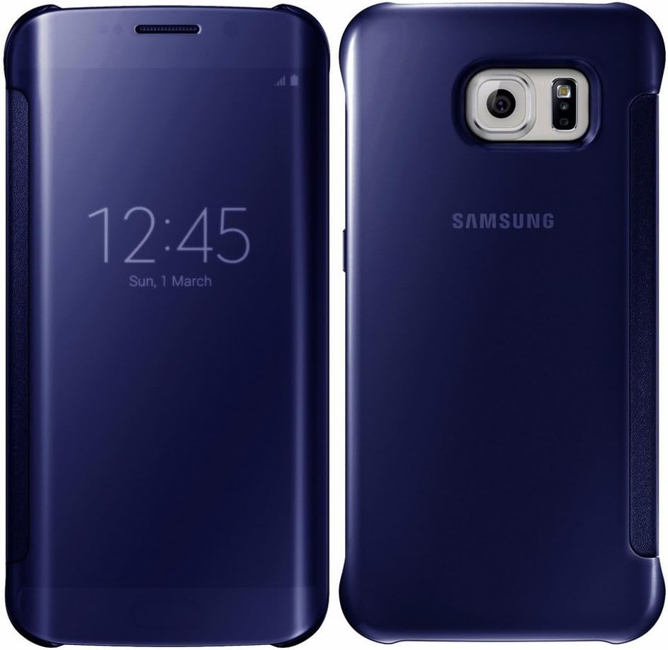S6 Edge Plus Case,Glossy Mirror Clear View Hard Flip Smart Cover For Samsung Galaxy S6 Edge Plus (Bark Blue)