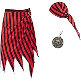 Joizomou Pirate Costume Accessories for Women Pirate Skirt Outfit Bandana Head Scarf Headband