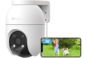 EZVIZ 3K Security Camera Outdoor Wired, Camera Surveillance Exterieur 360°with AI Human Vehicle Detection, Auto-Tracking, Col
