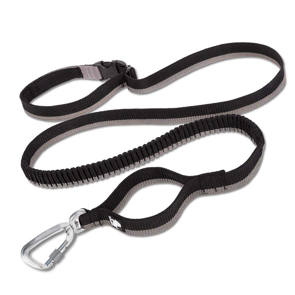 Truelove Bungee Dog Lead Hands Free Leash Adjustable Elastic Shock Absorbing Long Cord TLL2271(Black, M)