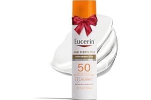 Eucerin Sun Age Defense SPF 50 Face Sunscreen Lotion with Hyaluronic Acid, Hypoallergenic, Non-Comedogenic Sunscreen SPF 50, Holiday Gifts for Self Care, 2.5 Fl Oz Bottle
