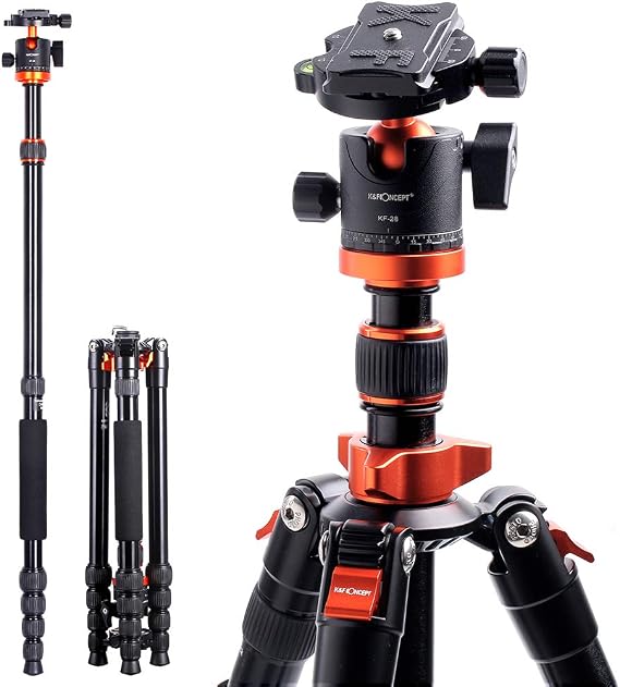 Trépied Photo K&F Concept 78 Pouces (198 Cm) - Charge Max 12 Kg - Neuf Avec Tête Rotule 32 Mm