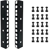 FMUSER 4U Rack Rails with M6 Rack Mount Screws and Cage Nuts Set for DIY Server and Network Switch Racks