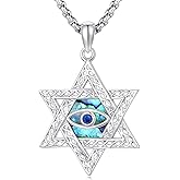 Lypic 925 Sterling Silver Star of David/Allah Necklace Islamic Jewelry for Men Women Girls