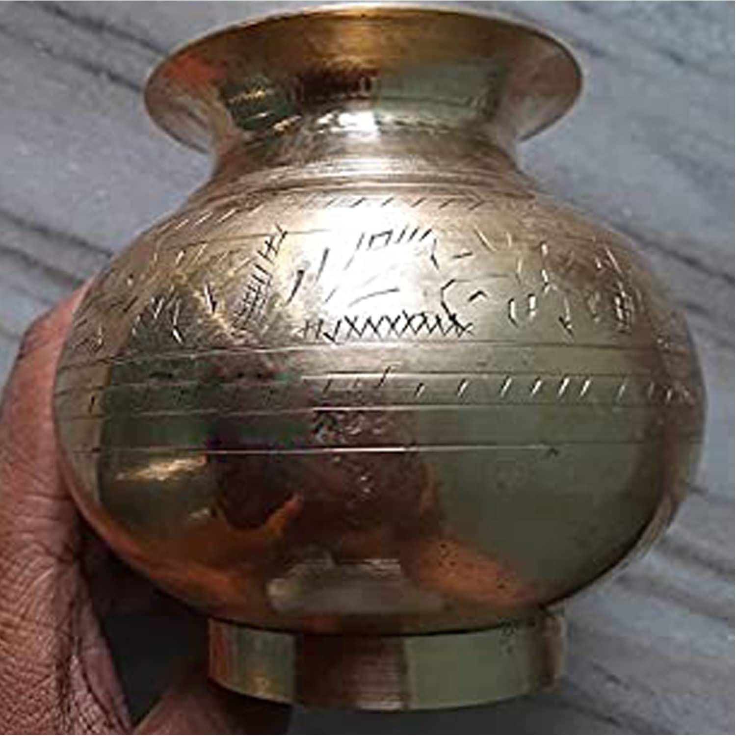 SATYA EXPORTS Brass lota Kalash puja for Pooja Room Temple Festival Home Office Kitchen Weddings Size -6 in