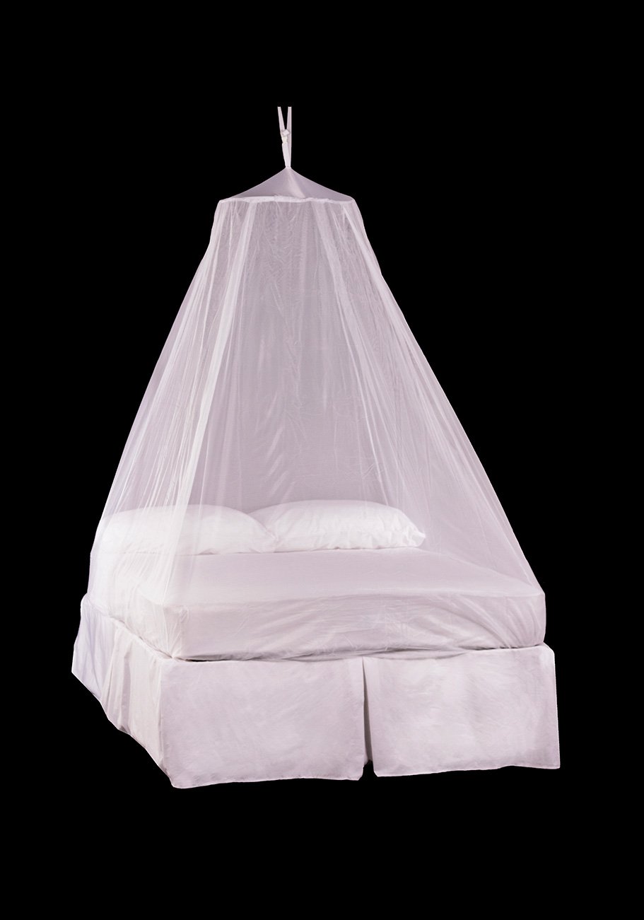 Pyramid Premium Bell White Mosquito Net for Double and King Size Bed | Permethrin Treated