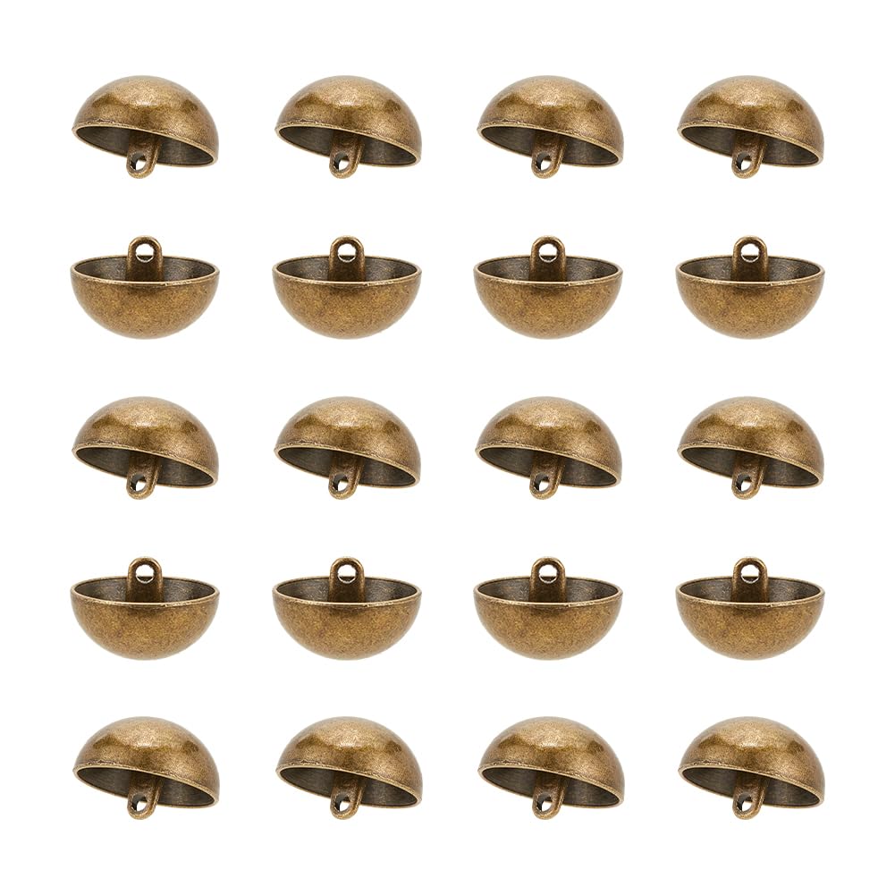UNICRAFTALE 20Pcs Metal Mushroom Domed Buttons Round Sewing Buttons Shank Button Half Round Coat Sewing Button Dome Mashroom Shank Buttoning for DIY Sewings Clothing Coats Home Clothes Project