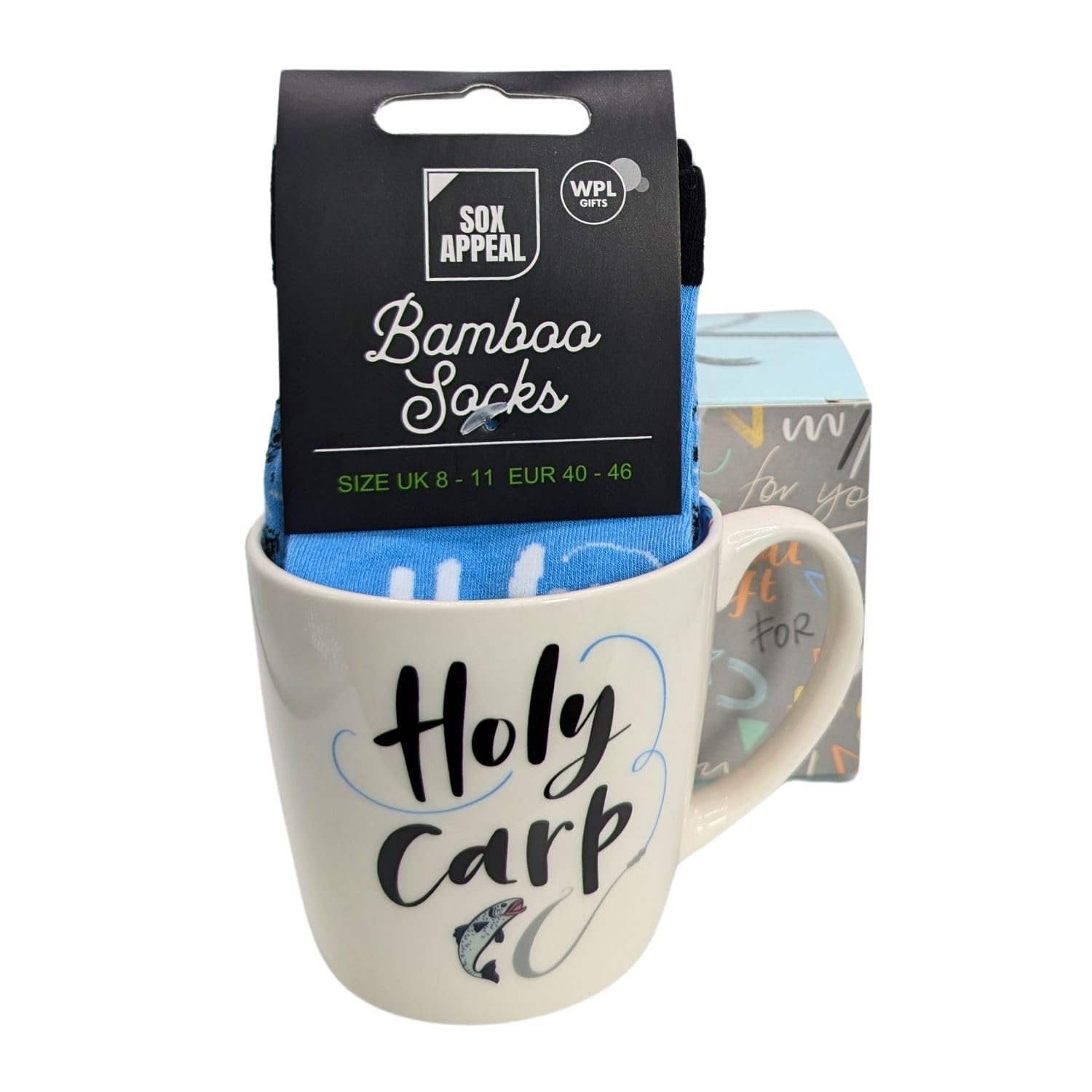 Holy Carp Fishing Mug & Socks Set for Him Gift Set Gift Idea MSISO184M