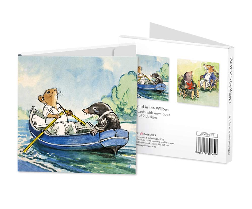 Museums & Galleries Wind in the Willows Pack of 8 Art Greeting Cards with White Envelopes (12.3 x 12.3 Cm)