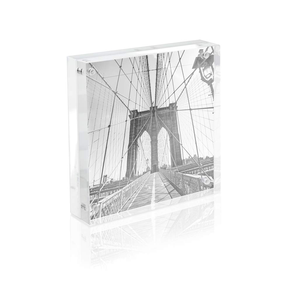 Isaac Jacobs Super Thick Acrylic Magnetic Block Frame, 4 by 4-Inch