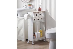 OhuaCason Toilet Paper Holder for Toilet Paper Storage: Small Bathroom Storage Cabinet for Slim Bathroom Tiny Apartment