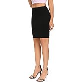 ODCOCD Women's Elastic Waist Stretch Bodycon Midi Knee Length Pencil Skirt/A Shape Skirt
