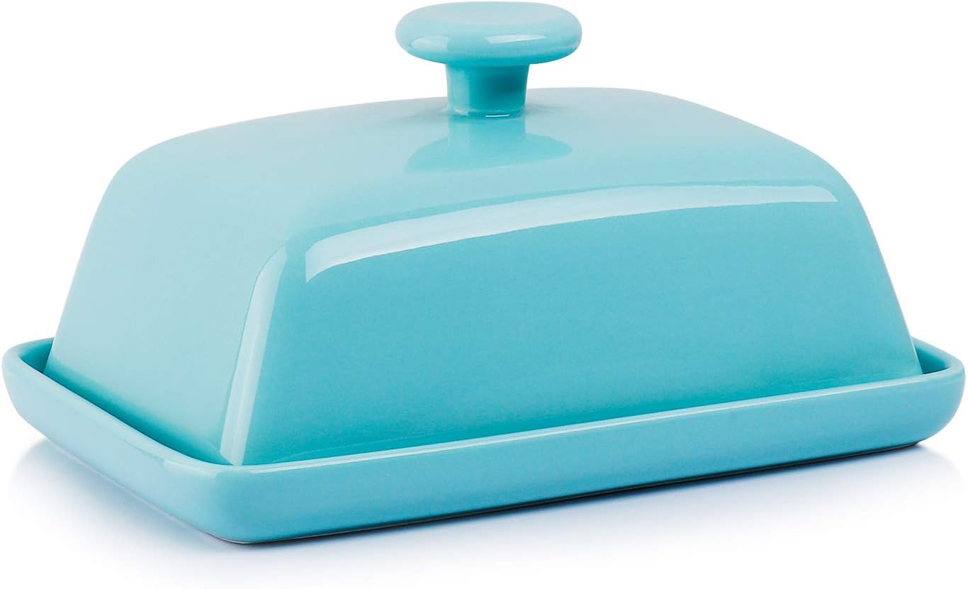 Sweese 314.101 Porcelain Butter Dish with Lid Traditional Butter Plate