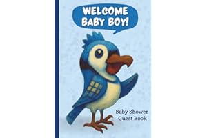 Welcome Baby Boy! Shower Guest Book: with Bible Verses & Cute Bird Illustrations