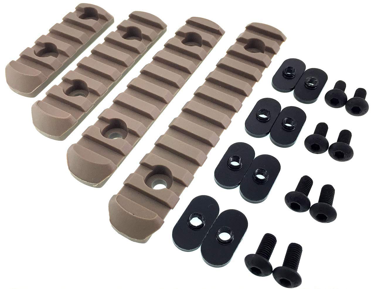 Airsoft magic 20mm Polymer Picatinny Rail Sections for MOE 4 Pack AEG GBB Airsoft – Dark Earth