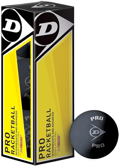 Dunlop Pro Racquetballs Squash 57 Balls Black (3 Balls) Brand New