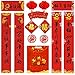Chinese Premium Chinese Couplets Kit, 2024 Asia Lunar Dragon Year Decorations, Calligraphy Works Professional Spring Festival Wall Stickers Poem, Red Envelopes,Red Lantern, Wallpaper, Chunlian