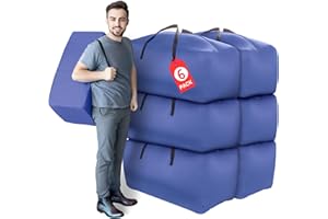 6 Pack Moving Bags Heavy-Duty Storage Tote, Moving Supplies with Strong Zipper & Comfortable Handles for Packing & Moving & S