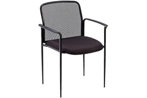 Lorell Reception Side Chair, 23-3/4 by 23-1/2 by 33-Inch, Black