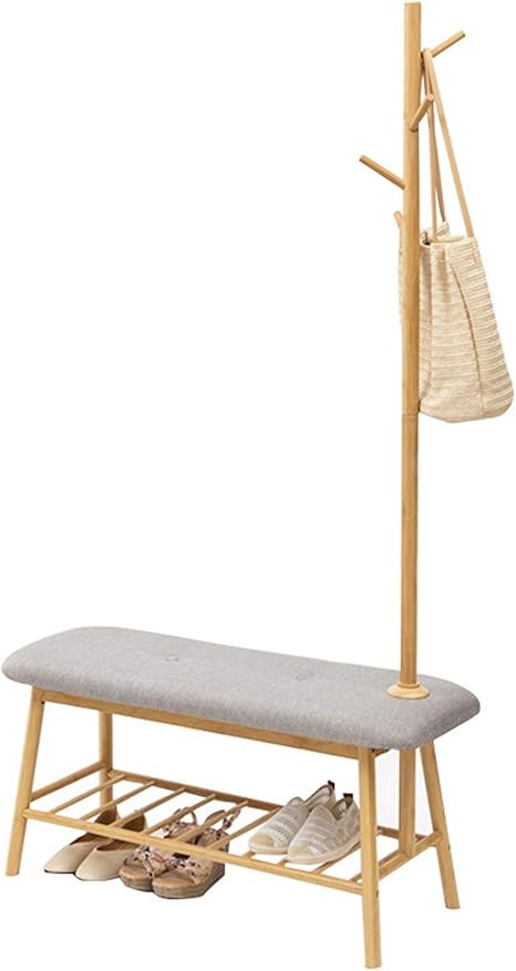 HHGO Perchero con Banco De Zapatos Casillero De Almacenamiento, De