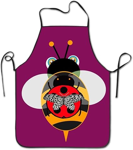 Amazon Yuandan かわいい虫エプロン シンプルでクールなエプロン 男性用 スポーツ 面白いエプロン 男性用 スペイン語 Yuandan エプロン