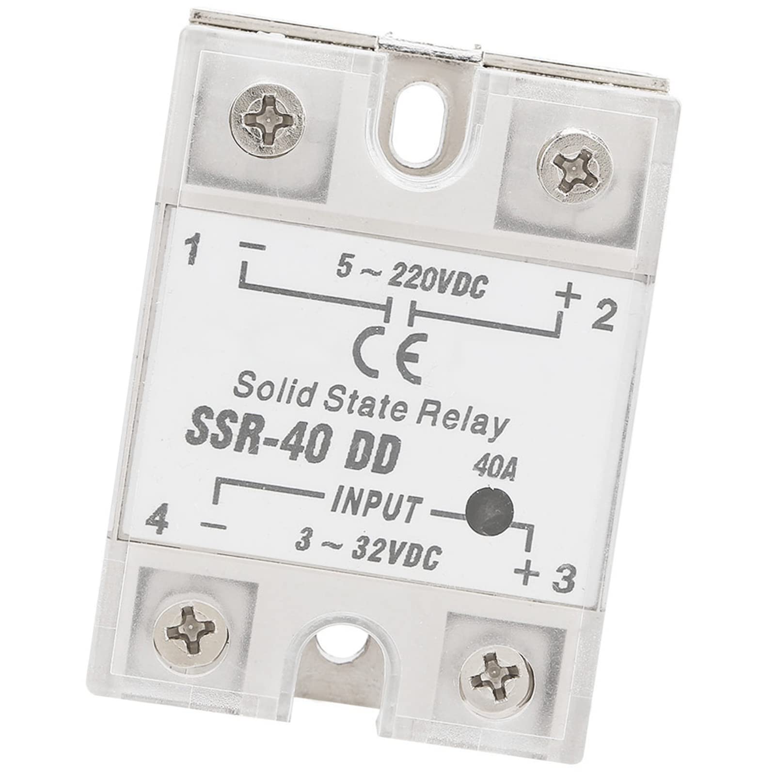 SSR-40 DD Solid State Relay for Industrial Automation Process 40A 5-220VDC Output Voltage, 3-32VDC Input Voltage