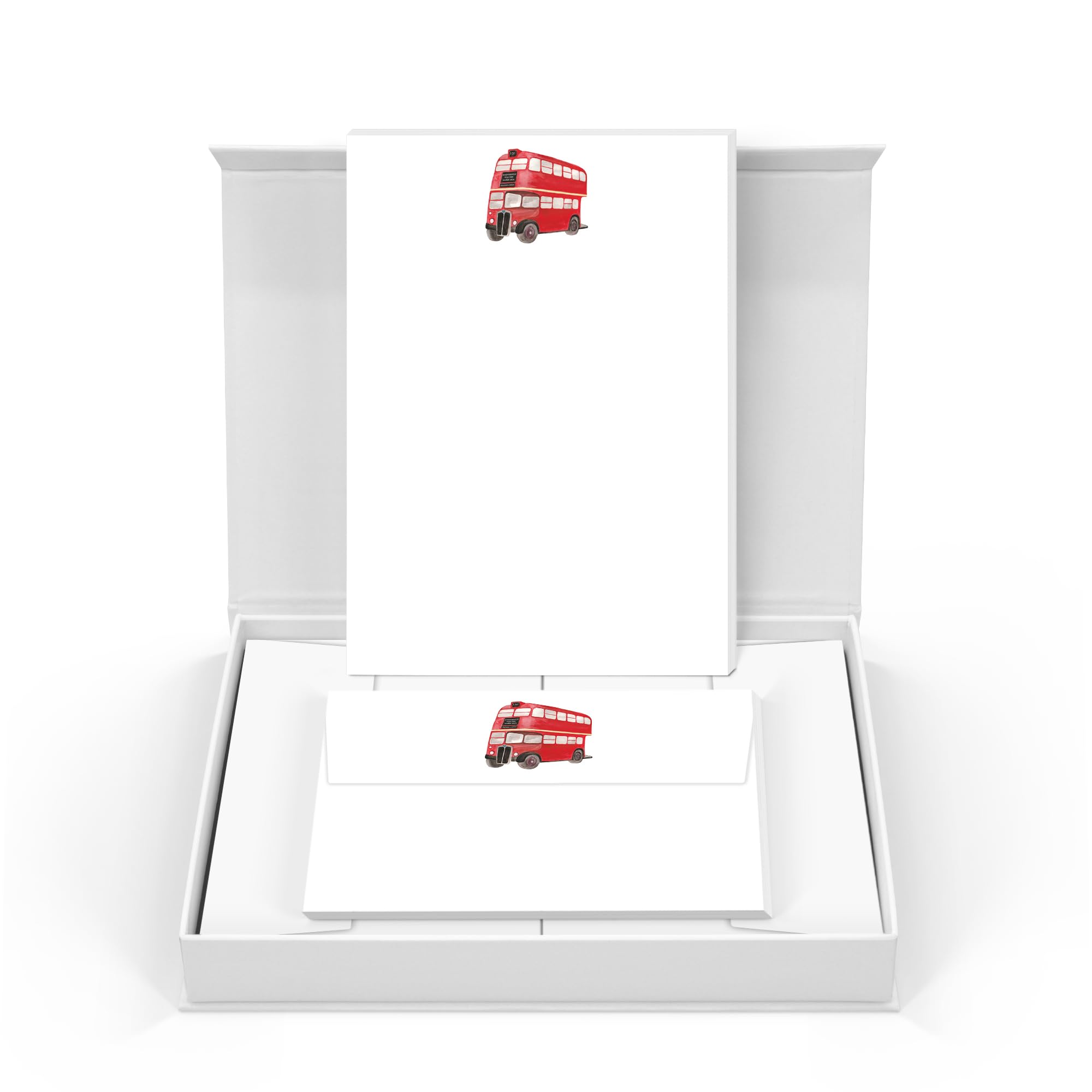 Me Loovely London Bus Writing Paper and Envelopes Set A5 Size Letter Papers Stationary Supplies (20 Letters & 20 Envelopes with Gift Box)