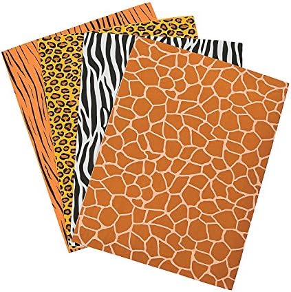 Self-adhesive Wild Animal Print Foam Sheets (24 Sheets) 8 1/2" X 11".