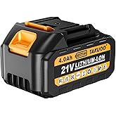 Takuoo 1 Pack 4.0 Ah Replacement Battery 21V Lithium Battery for 1/2 Inch Impact Wrench Cordless Tool