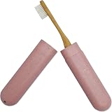 Dental Aesthetics Eco Wheat Straw Toothbrush Case Pink Travel Bag view 2