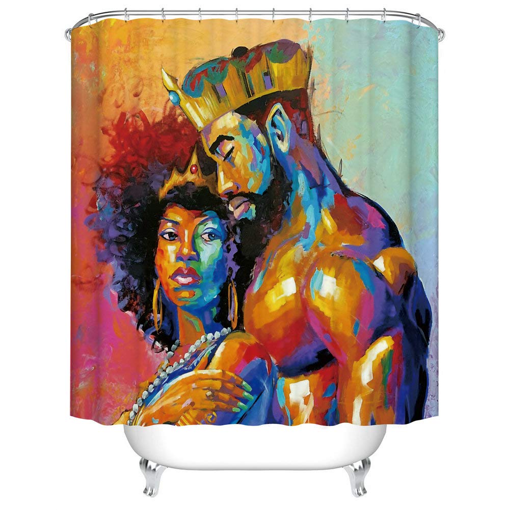 Fangkun Bathroom Shower Curtain Decor Set - Polyester Fabric Bath Curtains - 12 pcs Shower Hooks - 72 x 72 inches