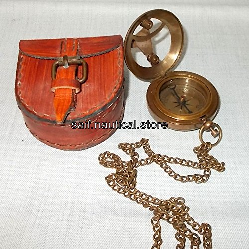 Maritime Brass Antique Compass Nautical Navigation Compass With Case