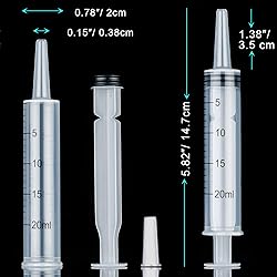 4 Pack Large Syringes for Liquid, 20ml & 60ml