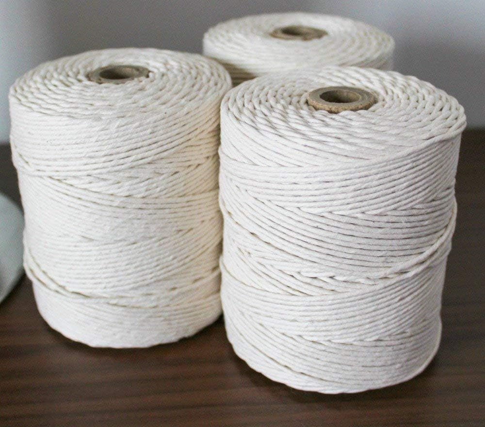 2mm Cotton Macrame Twine/Cord, Macrame Wall Hanging Craft Making Knitting 1 Spool= 1lb (280 Yards)