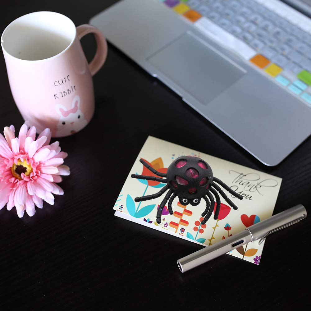 POPLAY Squishy Ball/Vent Toys/Slime Stress Ball/Anti Stress Toys,Spider Ball,4 PCS