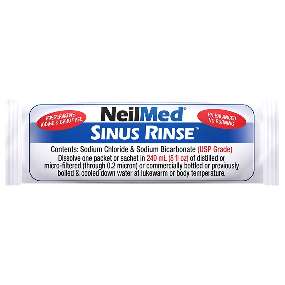 NeilMed Classic Porcelain Neti Pot Green with 30 Premixed Packets