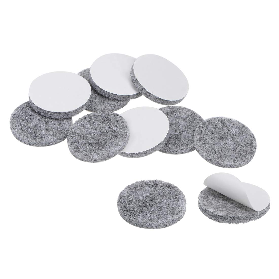 sourcing map Furniture Pads Adhesive Felt Pads 23mm Dia 3mm Thick Floor Protector Round Gray 16Pcs