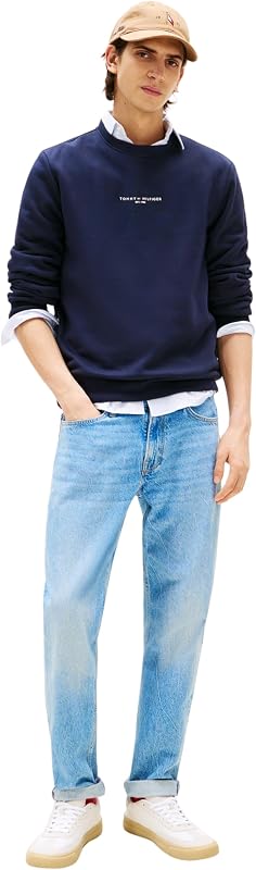 Sweat Homme Logo Crewneck Col à Ras-du-Cou, Bleu (Desert Sky), 3XL — photo 3 sur 4