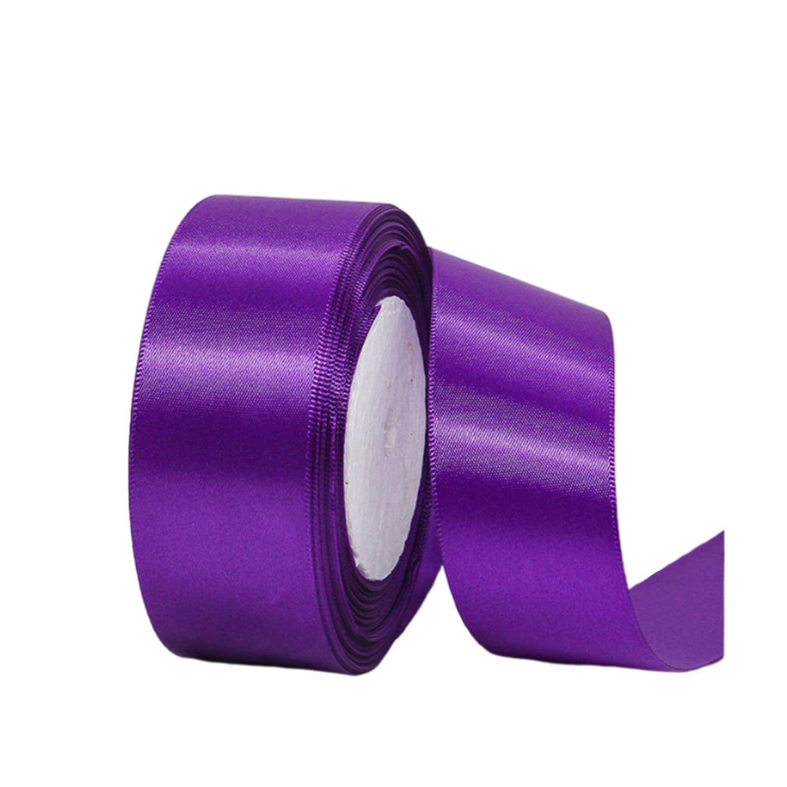 Purple Ribbon for Gift Crafting, 22M 1.5Inch Solid Fabric Large Thick Double Sided Satin Decorative Ribbon for Wedding, Car, Sewing, Floral, Xmas Presents