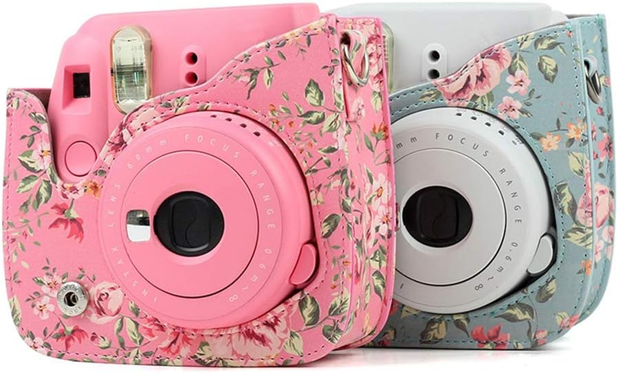 Étui Protection En Cuir PU Pour Fujifilm Instax Mini 12 - Housse Amovible Avec Bandeoulière Réglable