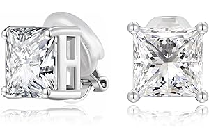 FAMARINE CZ Clip on Earrings for Women Clip Earring Non-pierced Earrings