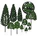 Bememo 33 Pieces Model Trees 1.18 - 6.29 inch/ 3 - 16 cm Mixed Model Tree Train Trees Railroad Scenery Diorama Tree Architecture Trees for DIY Scenery Landscape, Natural Green