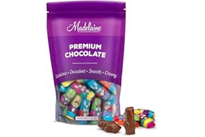 THE MADELAINE CHOCOLATE COMPANY Madelaine Easter Chocolate Bunny - 25 Premium Milk Chocolate Mini Bunnies - 1/2 LB Easter Candy Individually Wrapped Basket Stuffers