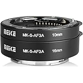 MEIKE MK-S-AF3A AF Auto Focus Macro Extension Tube Adapter Ring (10mm+16mm) for Sony Mirrorless E-Mount FE-Mount A7 NEX Camer