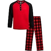 Quad Seven Boys Pajamas Set - 2 Piece Henley Sleep Shirt Lounge PJ Boys Pajama Pants for Kids Sleepwear (Sizes: 8-18)