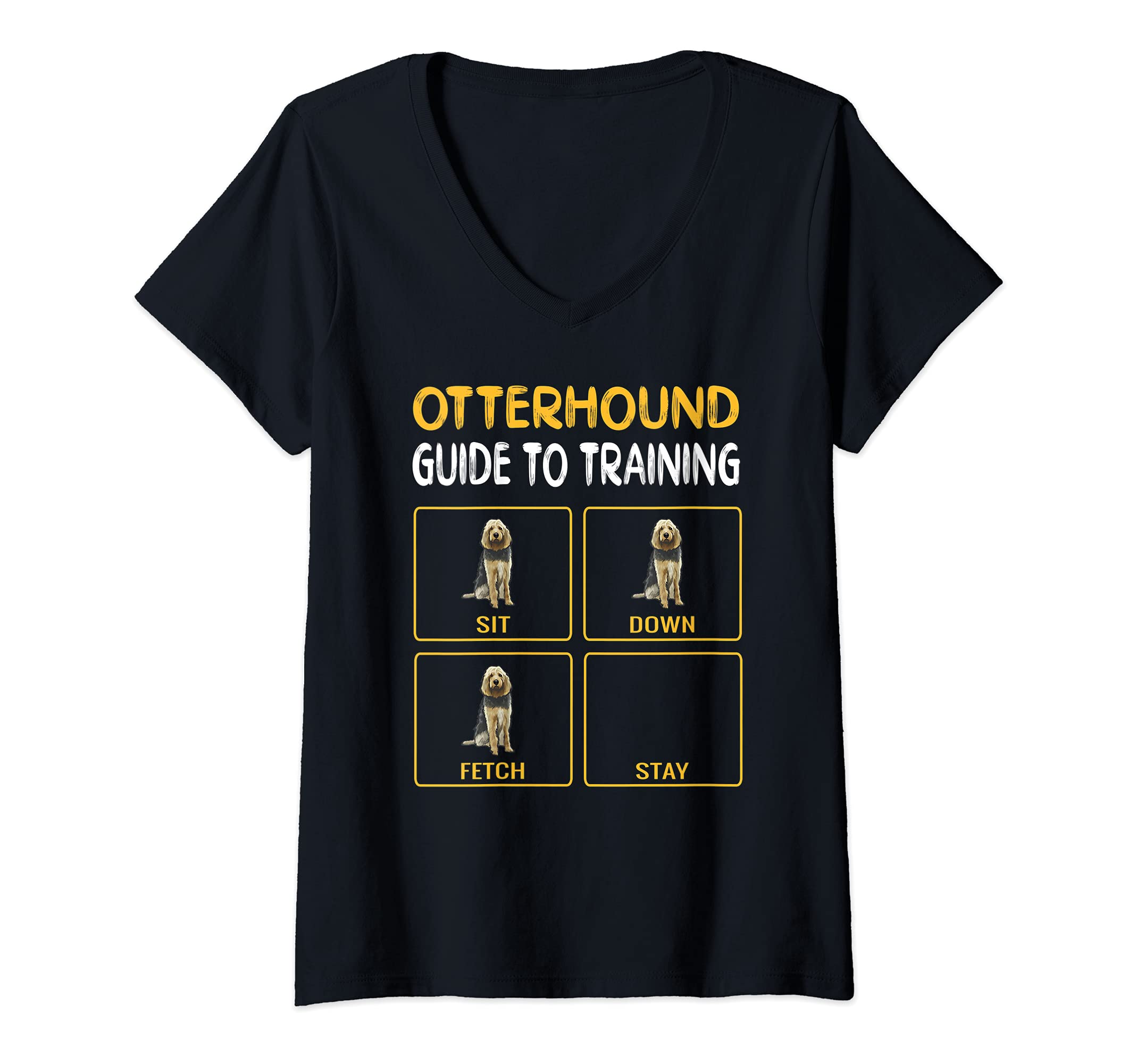 Womens Funny Otterhound Guide To Training Dog Obedience V-Neck T-Shirt